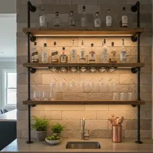 Wet Bar Shelving Ideas