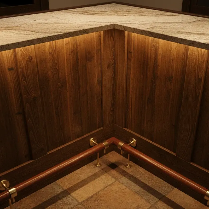 Wood Bar Foot Rail Ideas