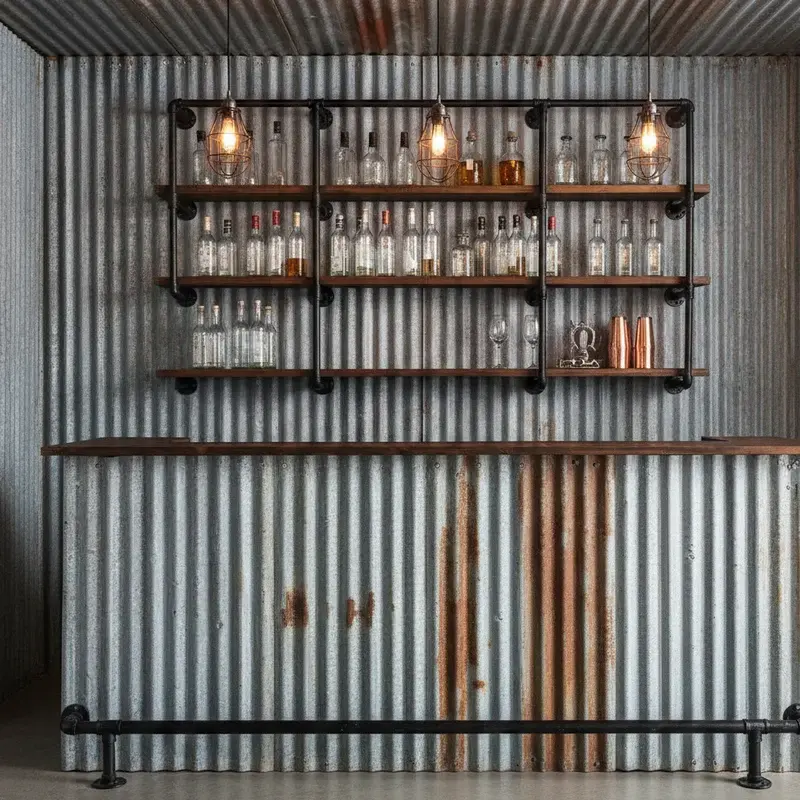 Corrugated Metal Bar Ideas