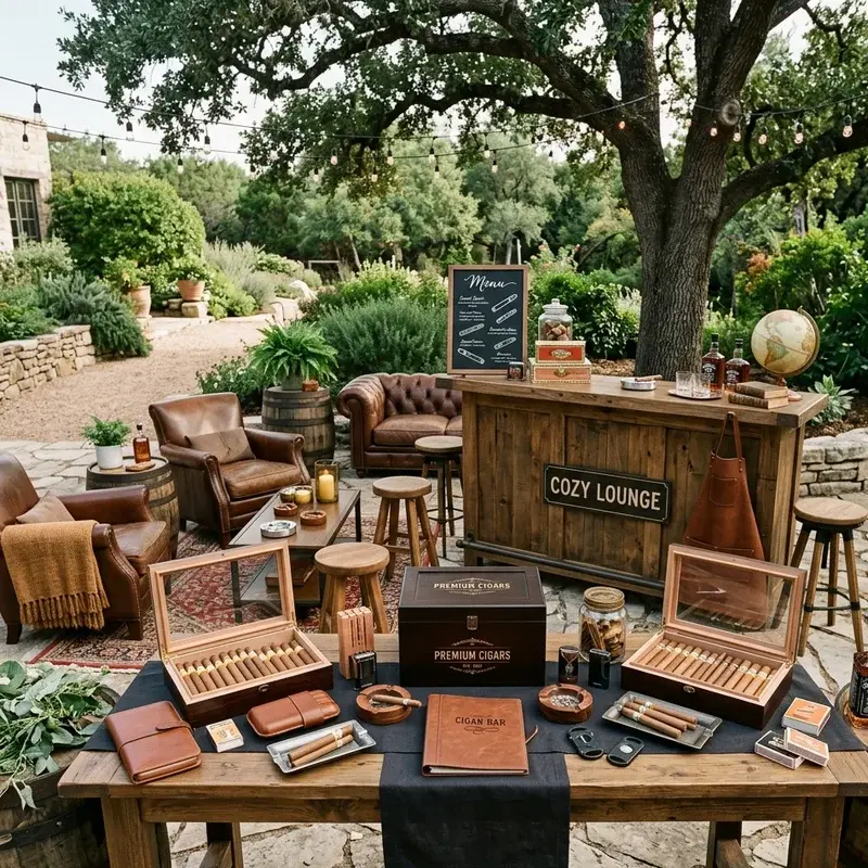 Outdoor Cigar Bar Party Ideas