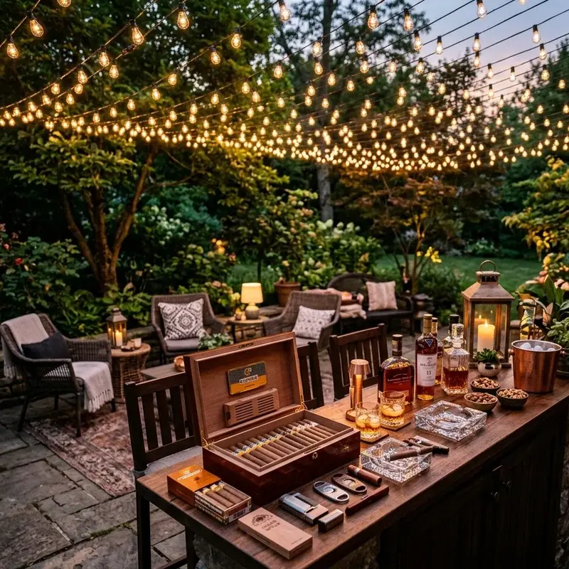 Outdoor Cigar Bar Party Ideas