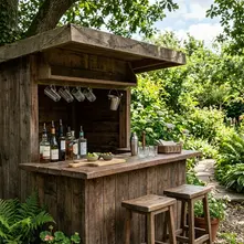 Outdoor Wooden Bar Ideas