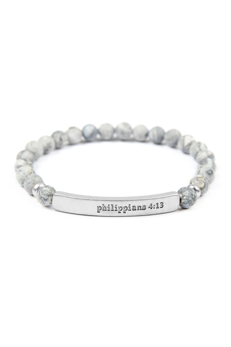 Thumbnail: "Philippians 4:13" Natural Stone Stretch Bracelet