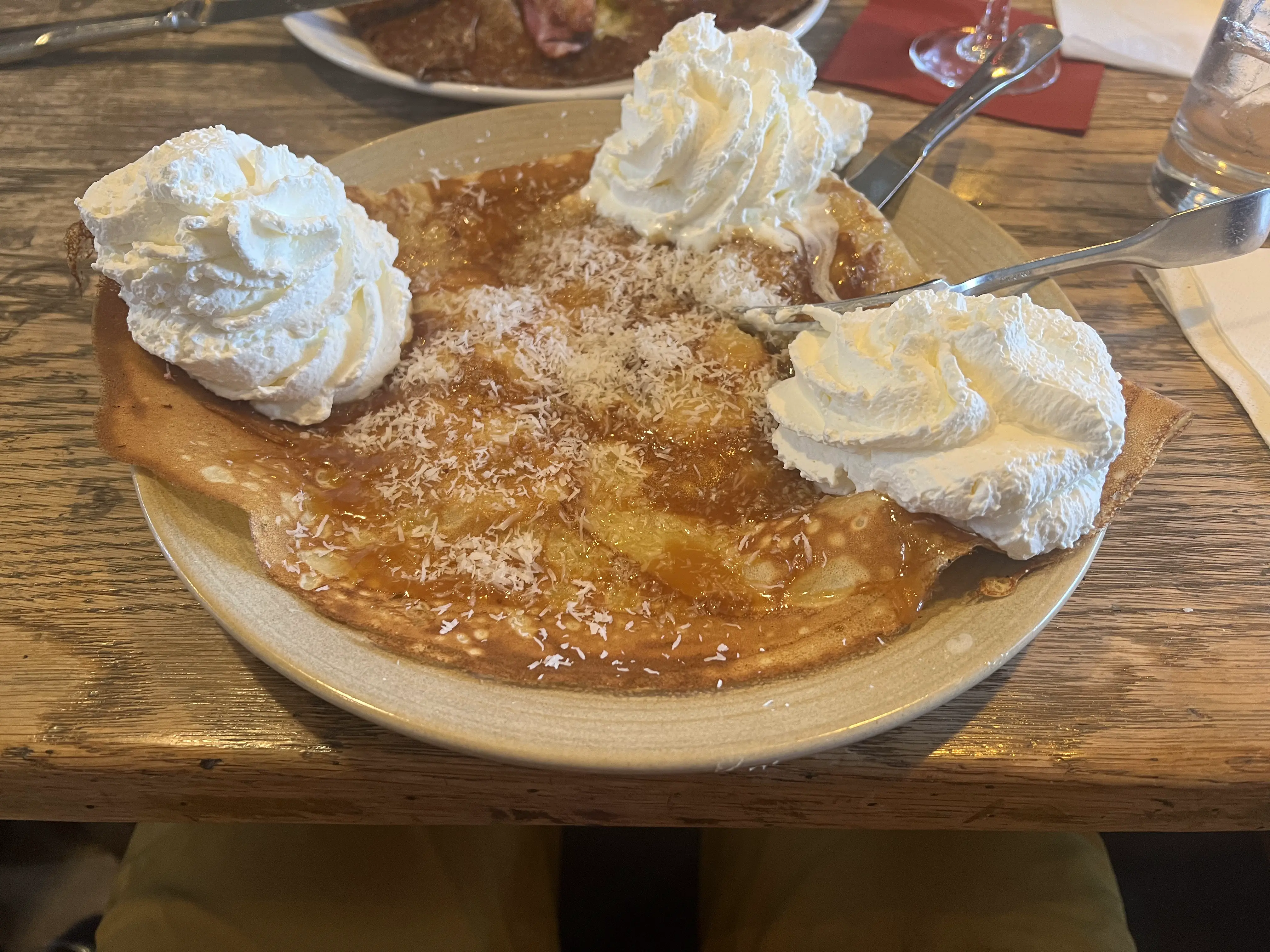 Zoete crepe in Courchevel bij de creperie