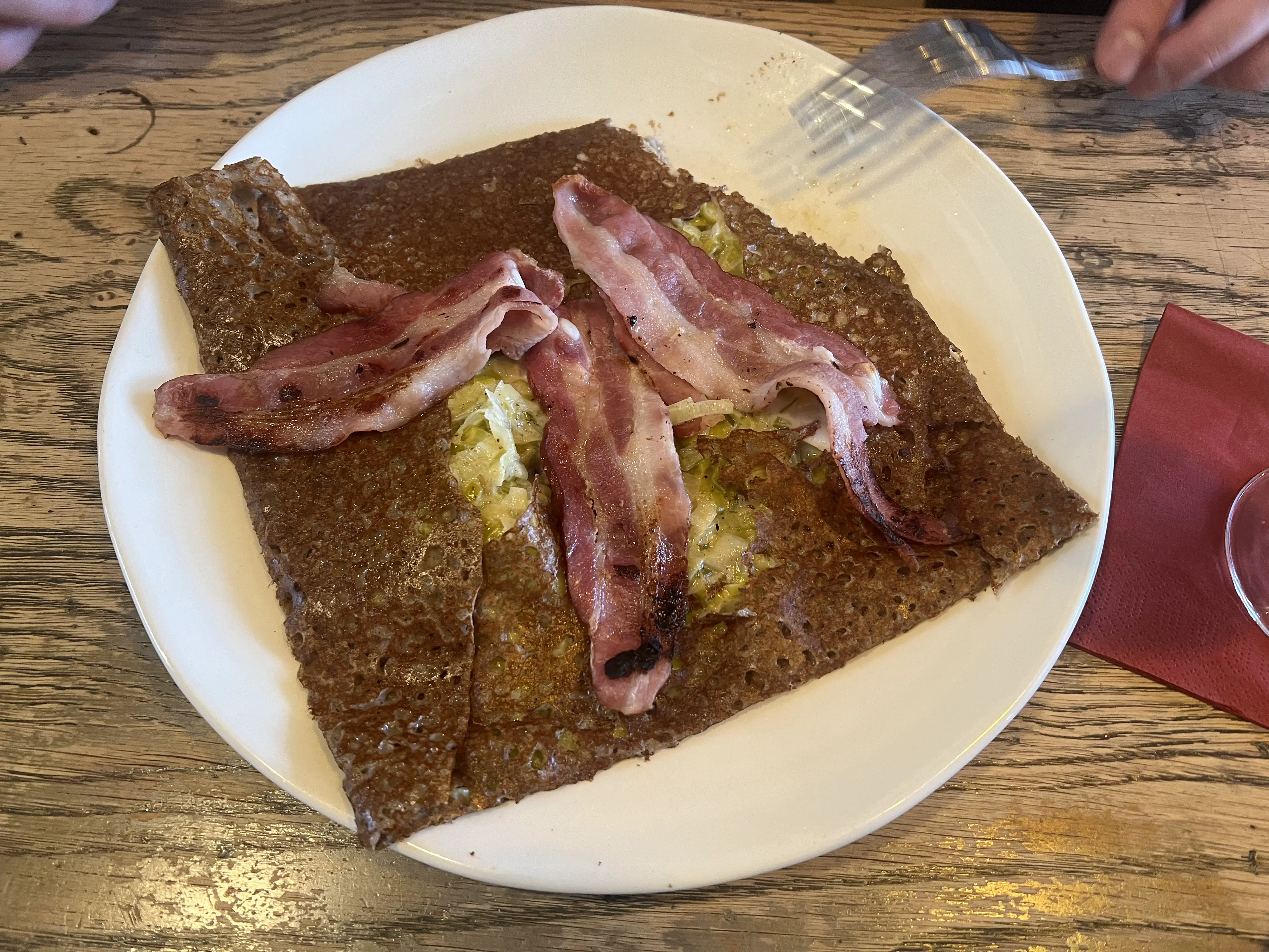 Hartige crepe in Courchevel bij de creperie
