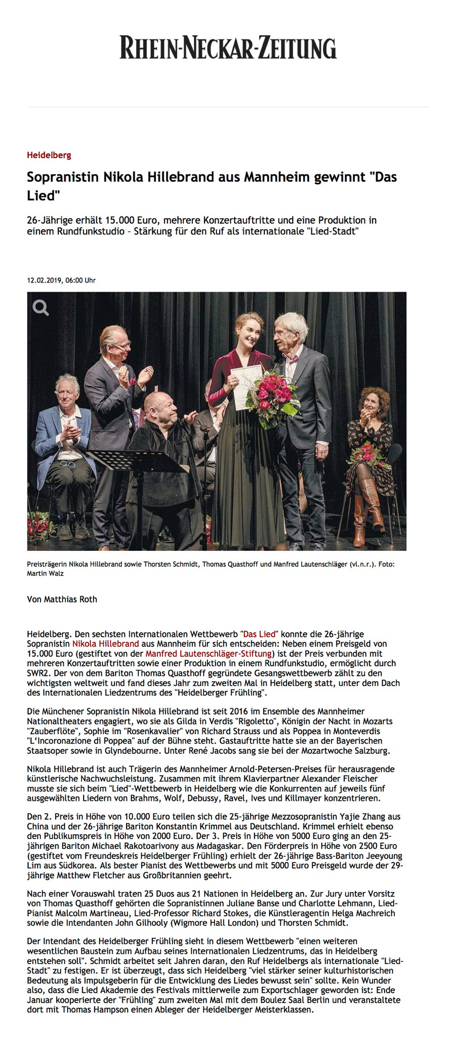 Sopranistin Nikola Hillebrand aus Mannheim gewinnt "Das Lied"