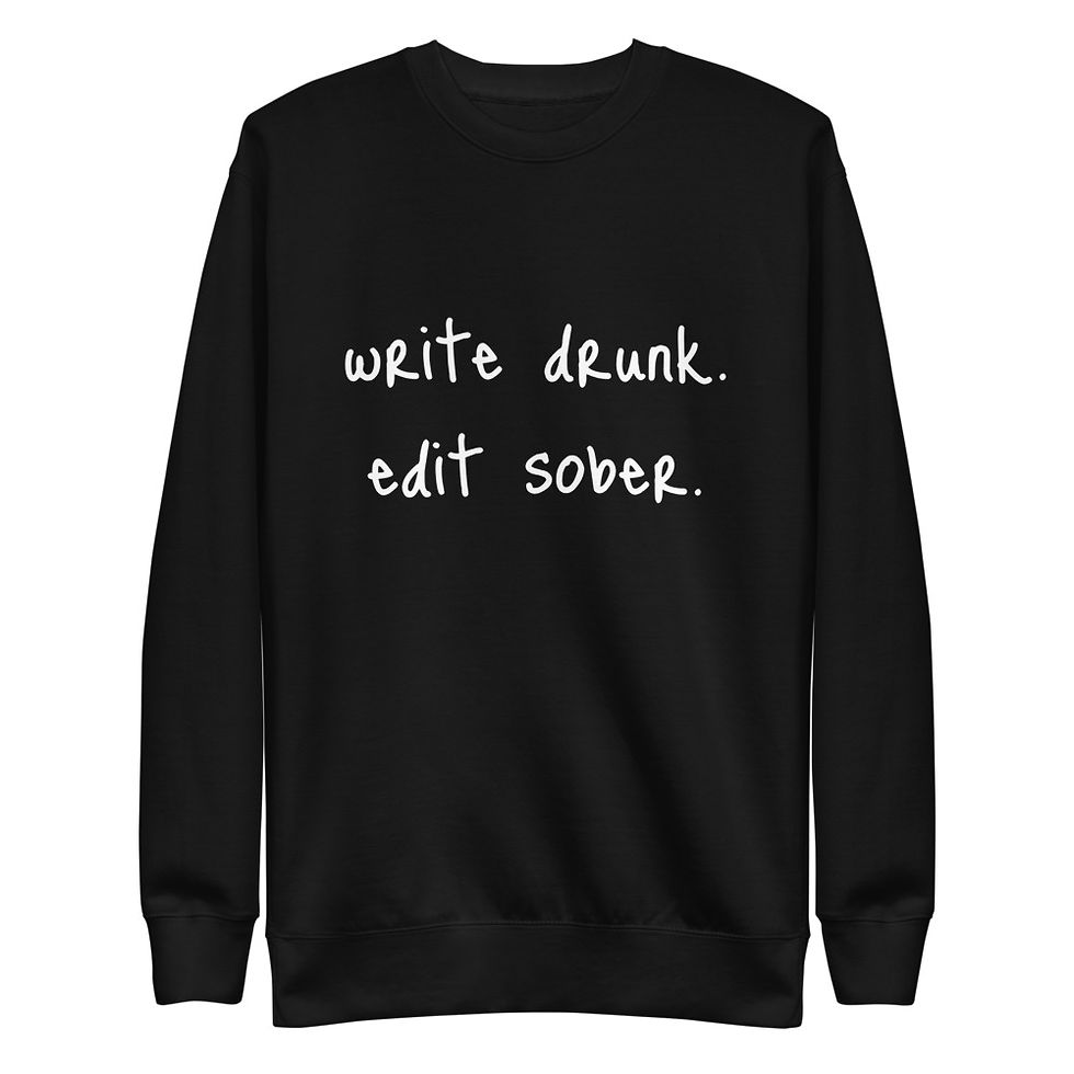 Thumbnail: write drunk edit sober Unisex Fleece Pullover