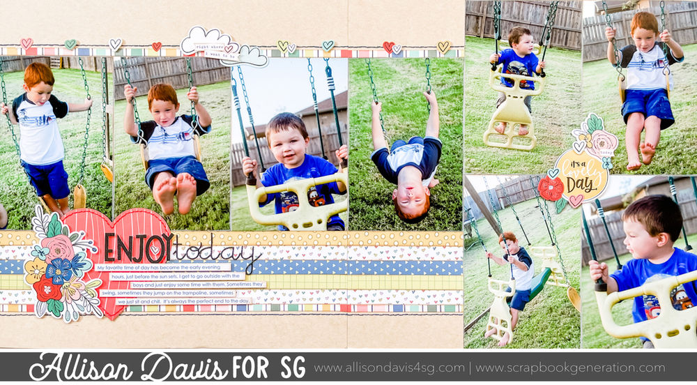 Scrapbook Layout Enjoy Today & Working with 4x6" Photos