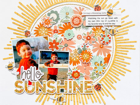 Scrapbook Design Idea | A Sun with a Theme Filled Center