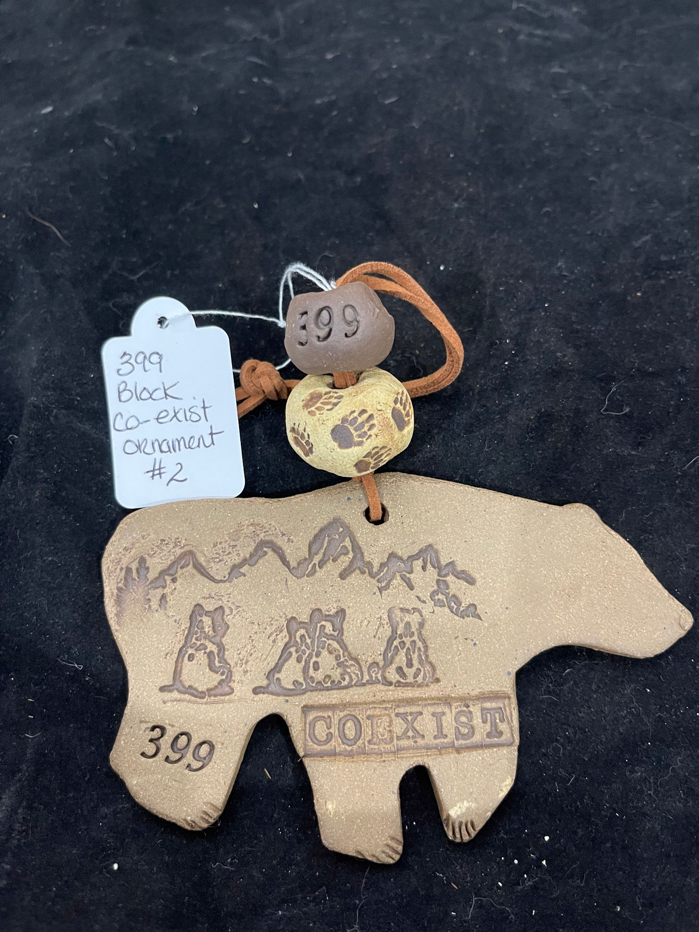 Coexist 399 Brown Clay Ornament block