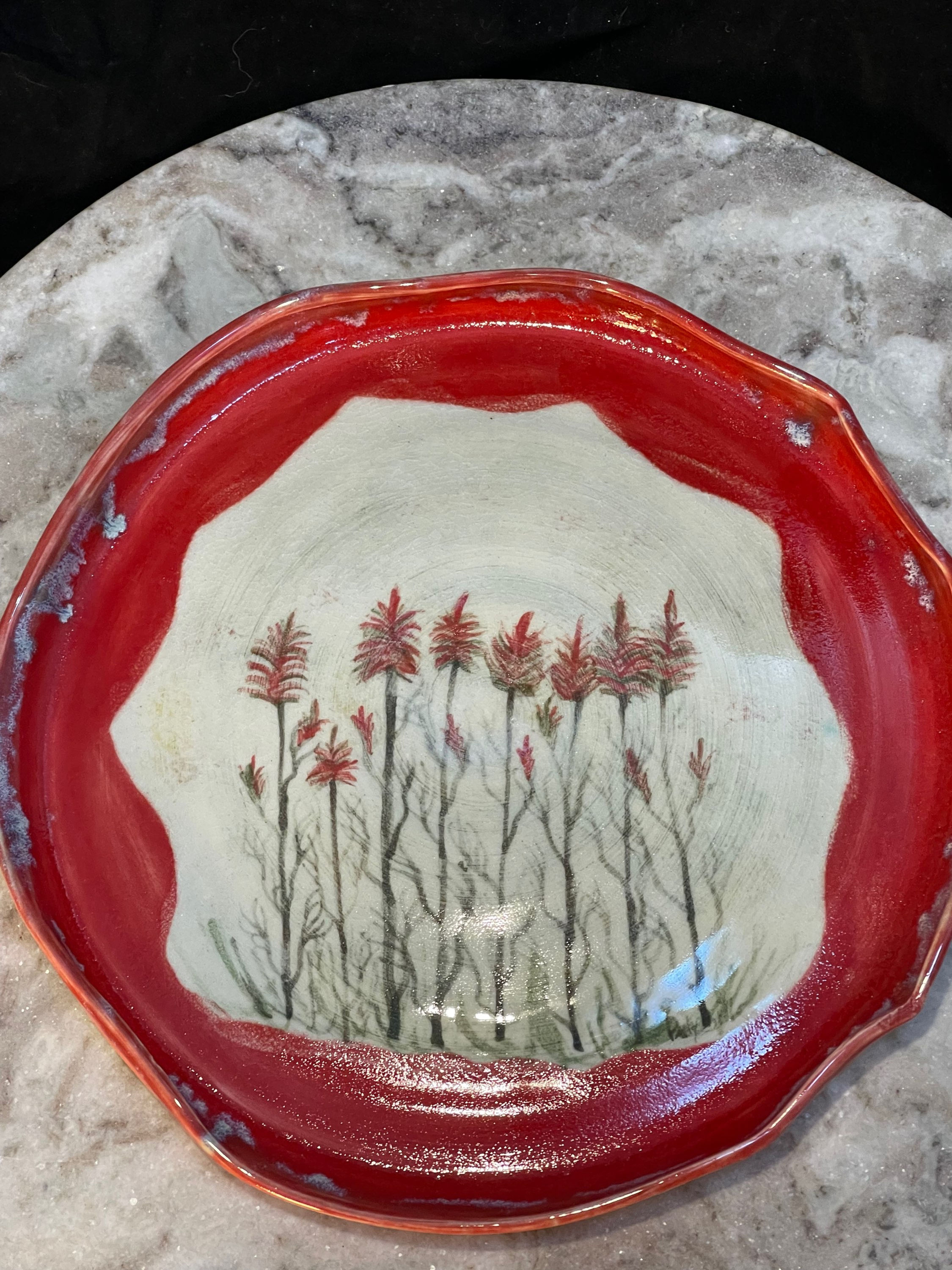 Really Red Indian Paintbrush 9” plate