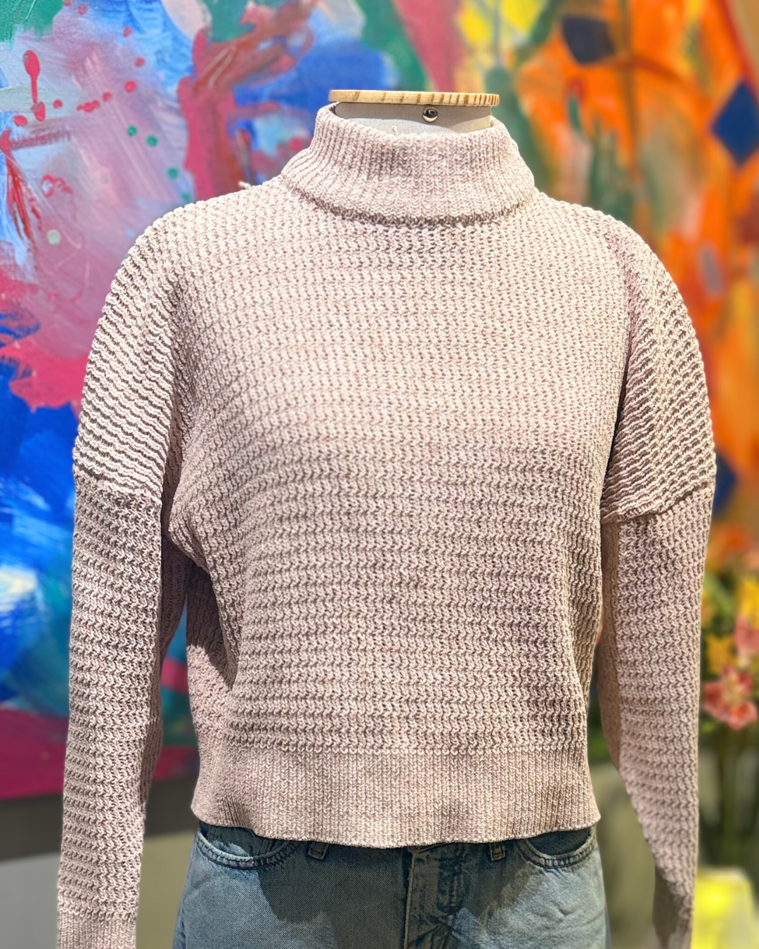 Blusa em tricô gola alta