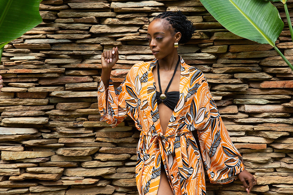 Thumbnail: Foliage Print Kimono