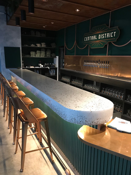 Custom concrete countertops by All Innovative Concrete.
