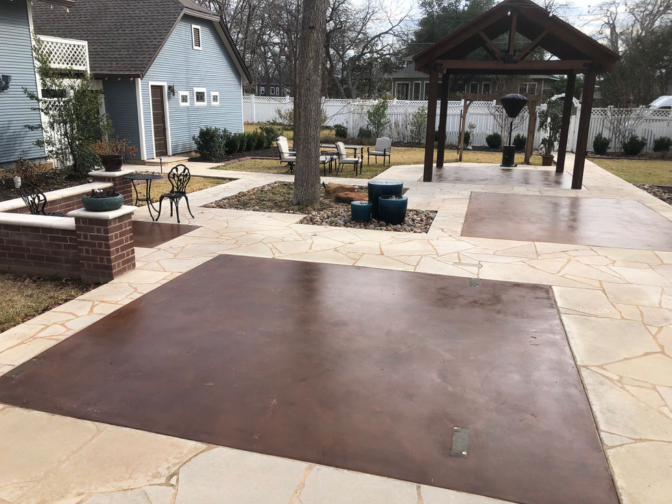 Custom stained concrete by All Innovative Concrete.