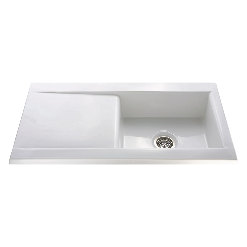 A2B Kitchens CDA KC73WH Ceramic Single Bowl Sink