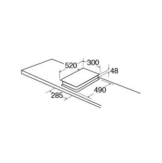 A2B Kitchens CDA HN3621FR Domino Two Zone Induction Hob Measurements