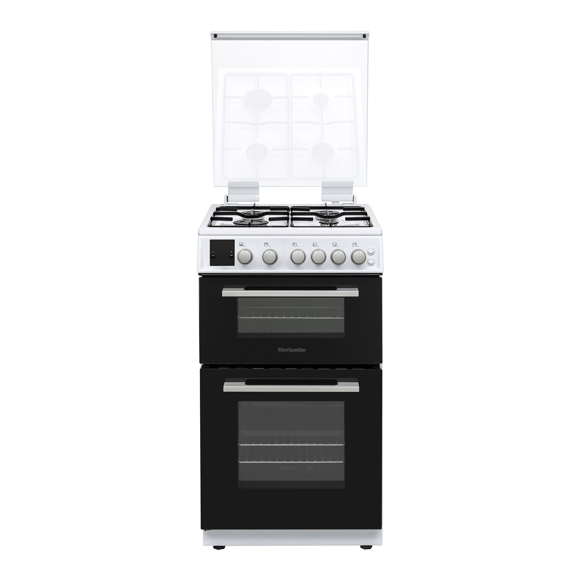 A2B Kitchens Montpellier MDOG50LW 50cm Gas Double Oven With Lid White