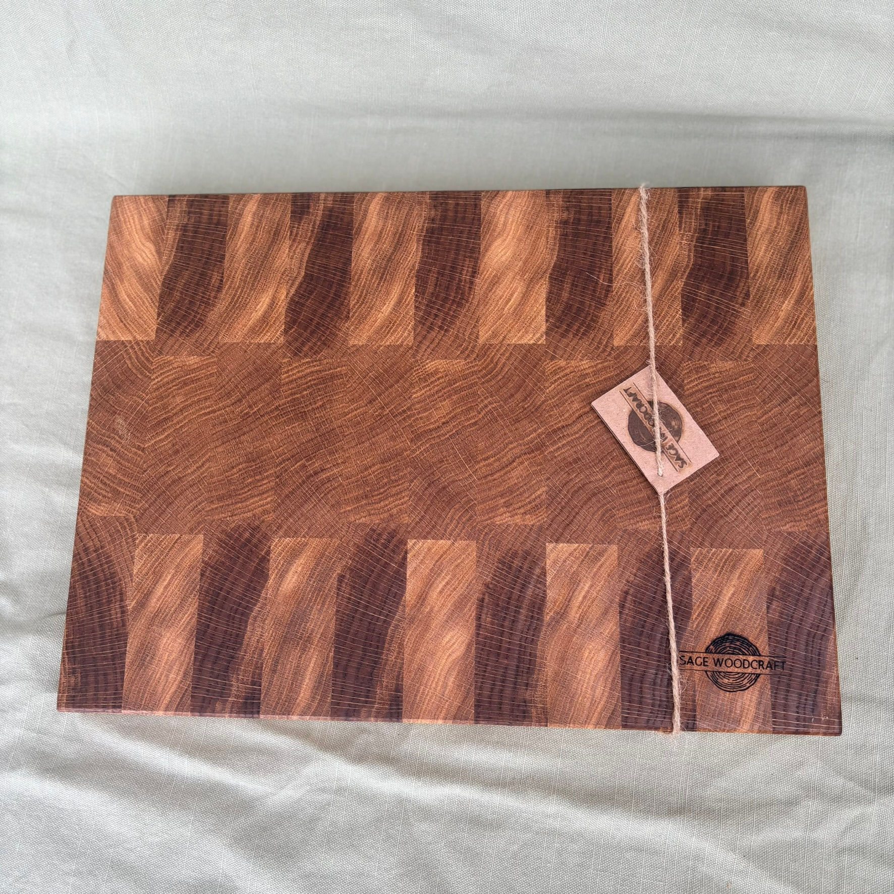 oak end grain solid wood chopping board wooden handmade homeware small business bristol made