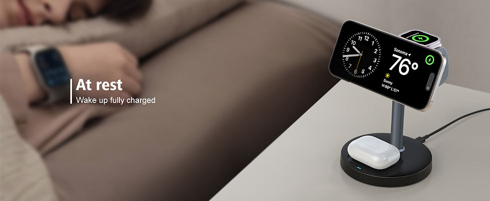 Thumbnail: 15W 3-in-1 Magnetic Wireless Charging Station Travel Fast Charger For Magsafe iP