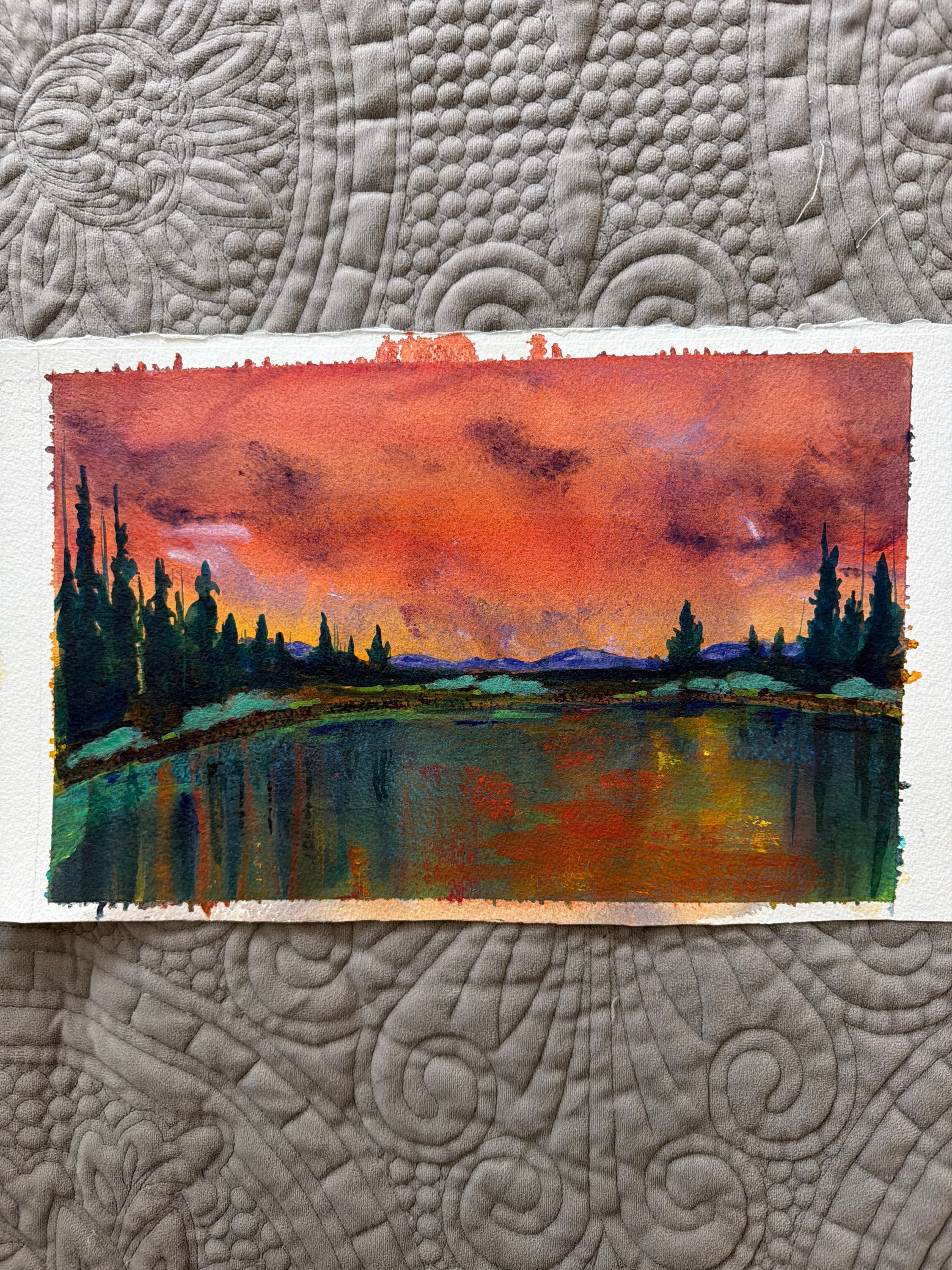 Crimson Sunset 8 1/2” x 15”
