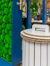 RETAIL EVENT INTERIØR Miljøvenlige møbler og indretningsdetaljer til et studie i London.