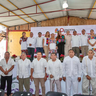Enaltecen cultura Maya gobernadora y alcaldesa ante dignatarios de Quintana Roo