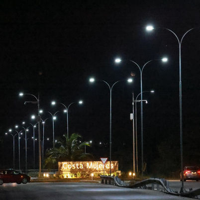 Modernizan con iluminación carretera Punta Sam-Costa Mujeres 