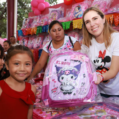 Beneficia Gobierno a pequeñas y pequeños de Zona Continental; entregó mochilas 
