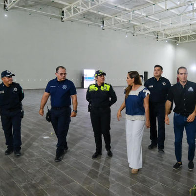 70% de avance de obra del C4; recorre el lugar Mara Lezama con funcionarios