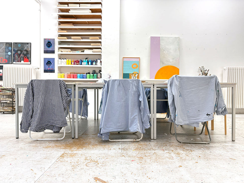 „Offenes Atelier im Atelier für Kunst Hamburg – freies, ruhiges Malen ohne Kursstruktur in konzentrierter Atelieratmosphäre“