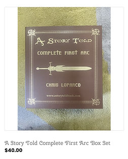 Box set of A Story Told novels by Chris LoParco, featuring all three Christian sci-fi fantasy books from his Faith-Driven Spe