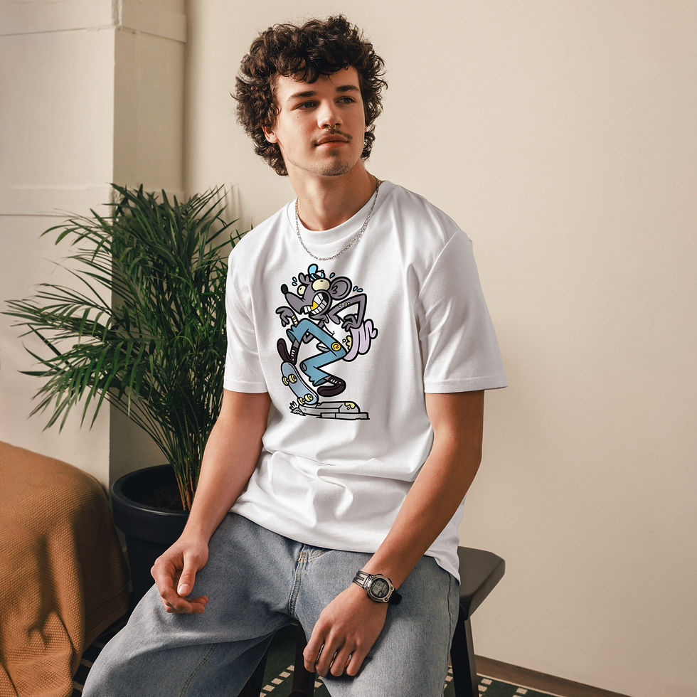 Thumbnail: Men's Rat Vibes White Organic Cotton T-Shirt