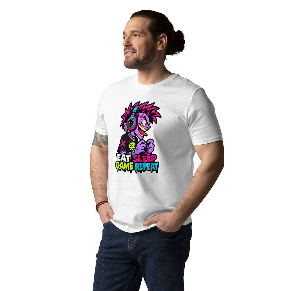 Miniaturbild: Men's Urban Gamer Organic Cotton White T-Shirt