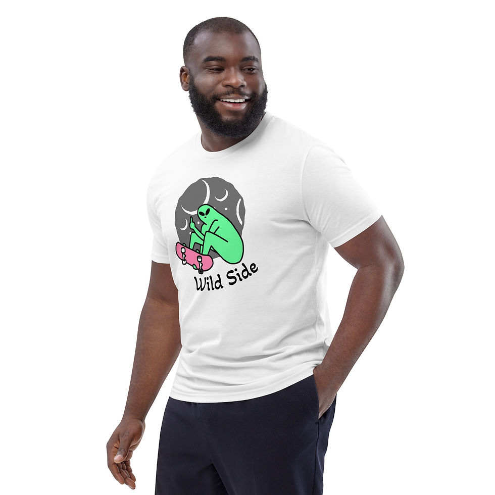 Miniature : Men's Ufo Wild Side White Organic Cotton T-Shirt