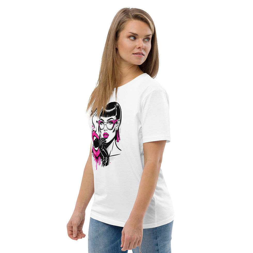 Thumbnail: Women's Pink Code White Organic Cotton T-Shirt