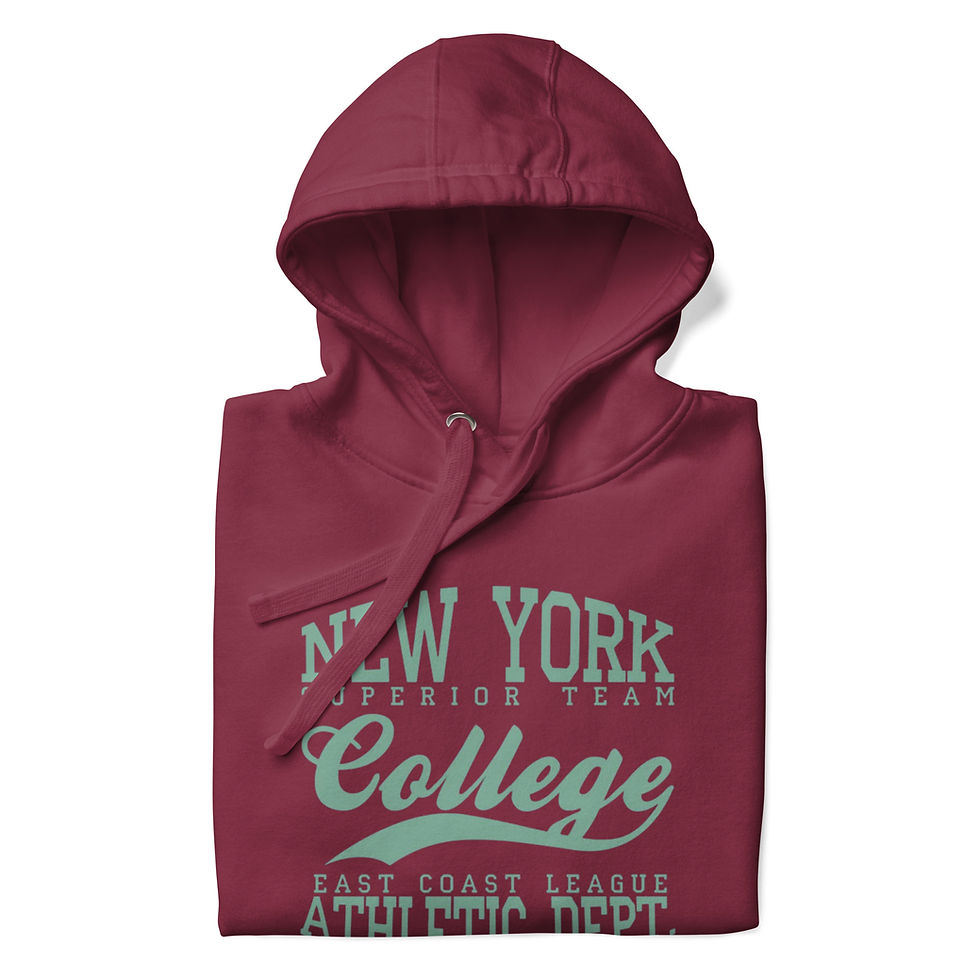 Thumbnail: Women's New York College Burgundy Pullover Hoodie