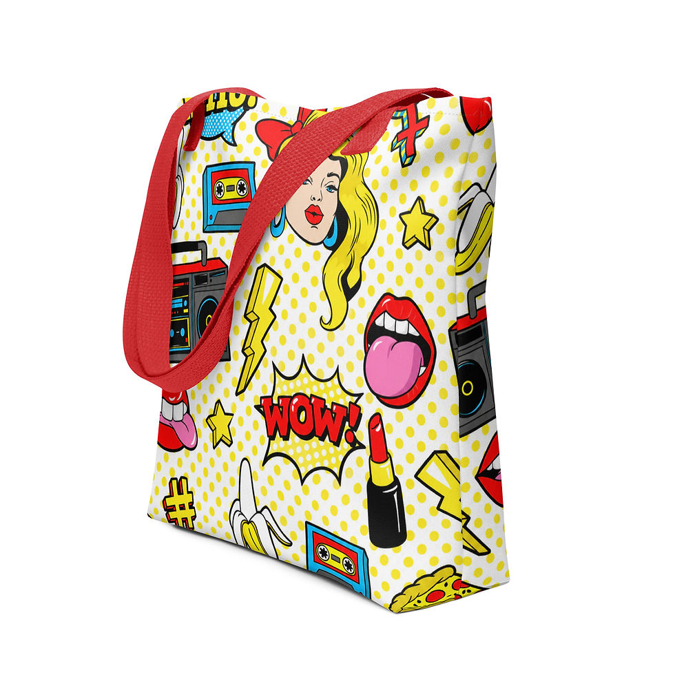 Reusable Pop Art Replay Tote Shopping Bag