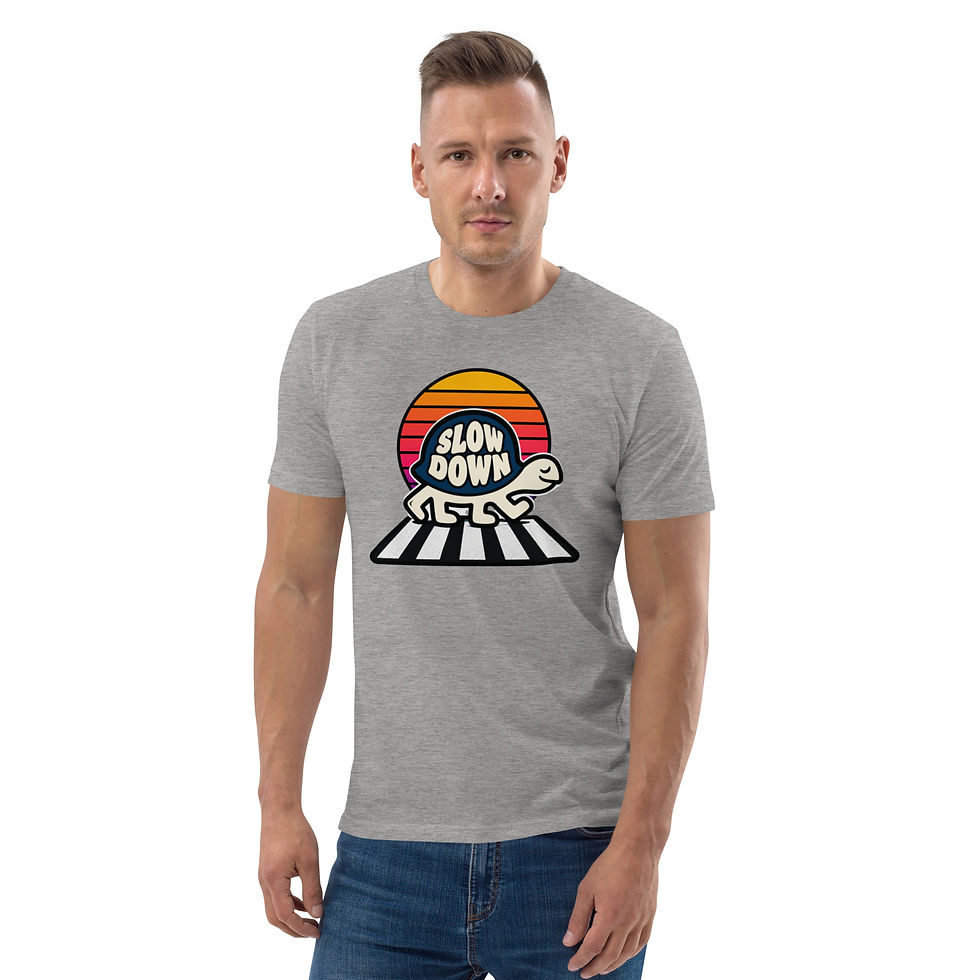 Thumbnail: Men's Retro Snail Grey Organic Cotton T-Shirt