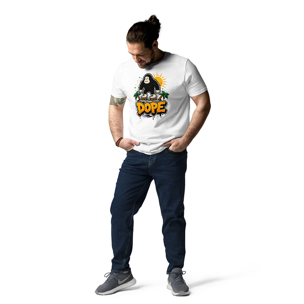Thumbnail: Men's Dope Monkey White Organic Cotton  T-Shirt