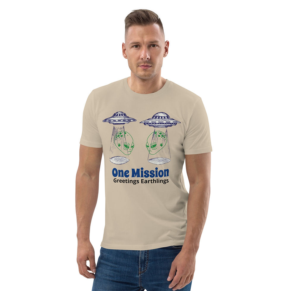 Pikkukuva: Men's Organic Cotton T-shirt Earthlings UFO Design