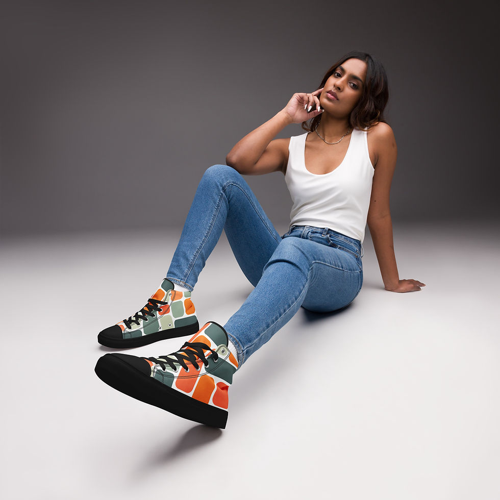 Μικρογραφία: Women’s High Top Canvas Shoes Black Soles