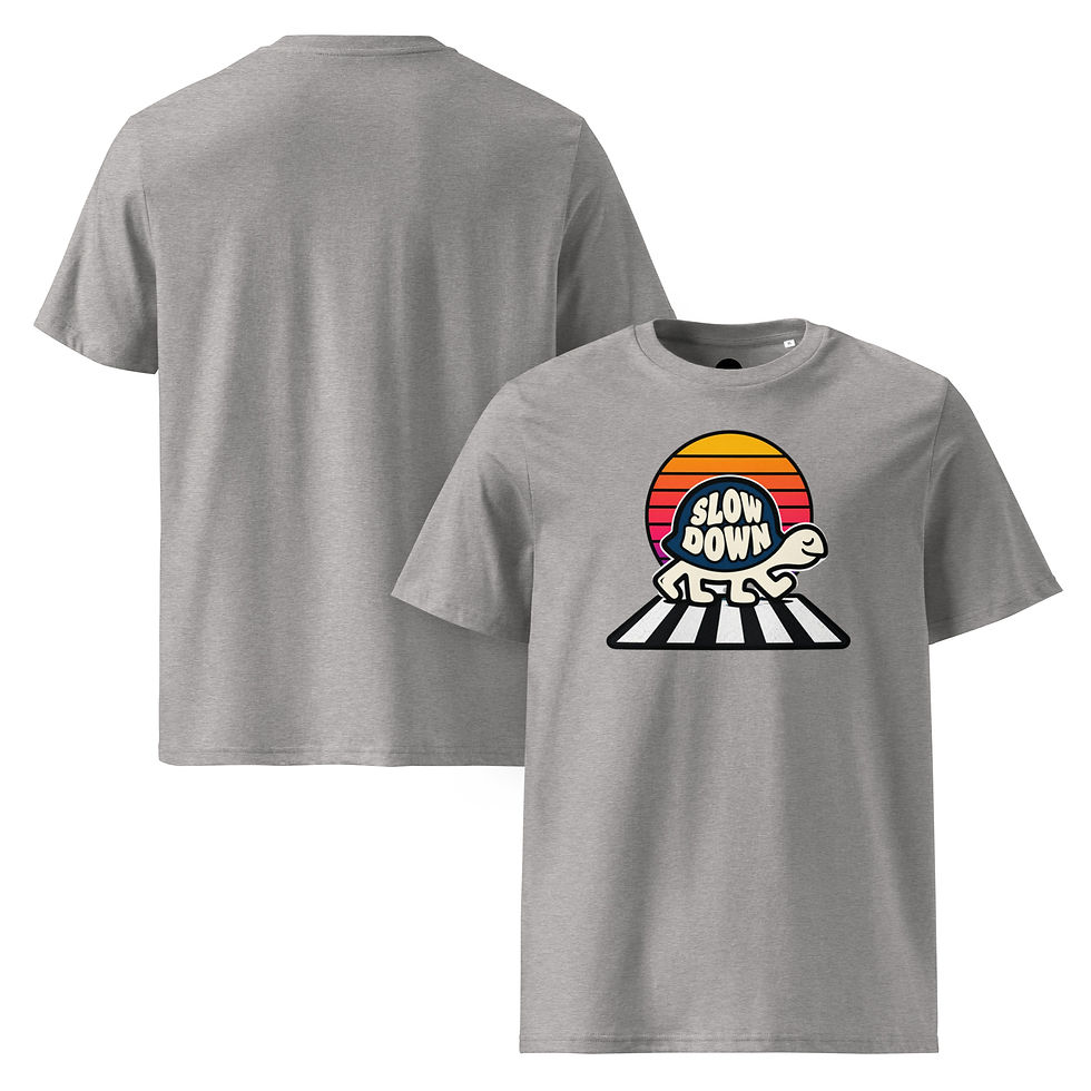 Thumbnail: Men's Retro Snail Grey Organic Cotton T-Shirt