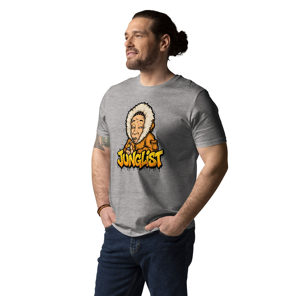 Thumbnail: Men's Junglist Vibes Grey Organic Cotton T-Shirt