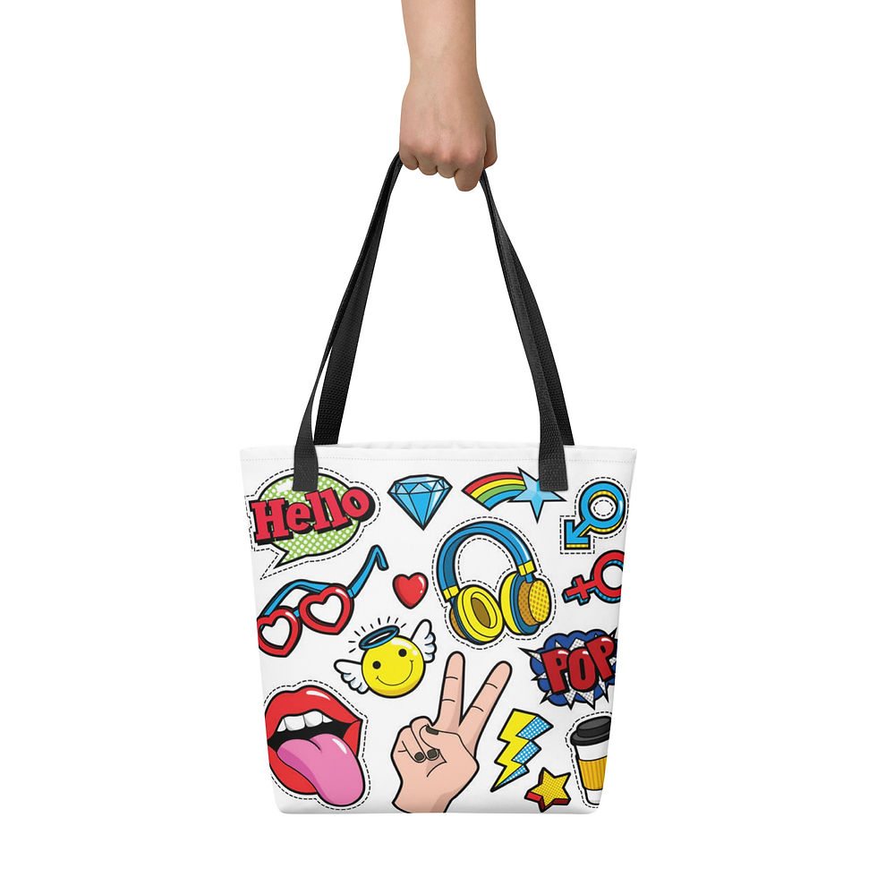 Thumbnail: Reusable Tote Shopping Bag Pop Art Mood