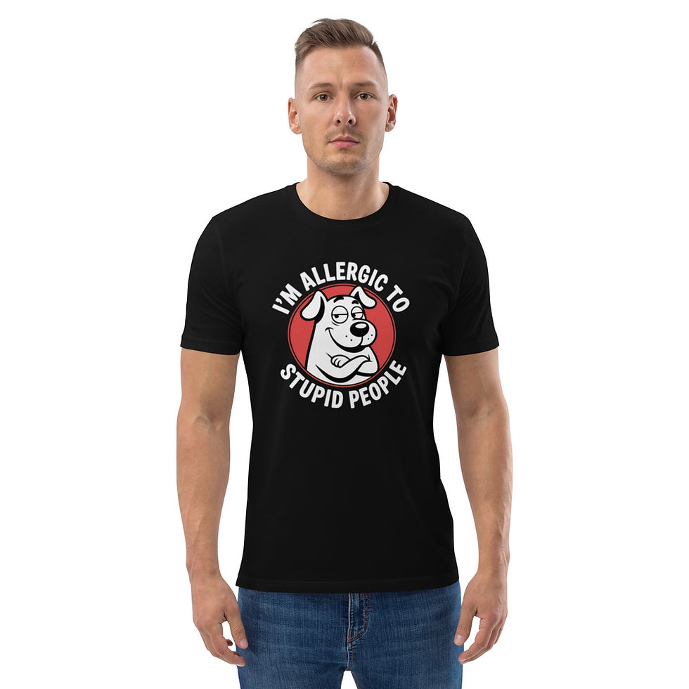 Thumbnail: Men's Stupid People Organic Cotton Black T-Shirt