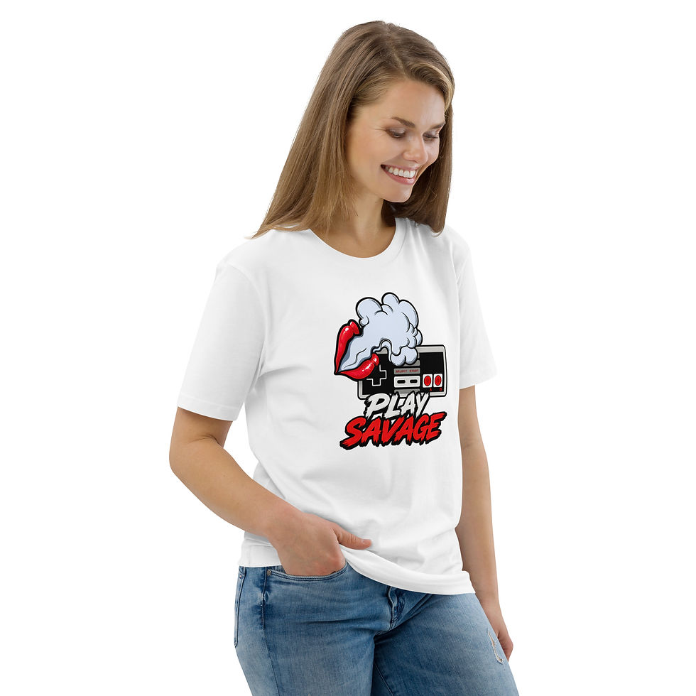Thumbnail: Women's Play Savage White Organic Cotton T-Shirt