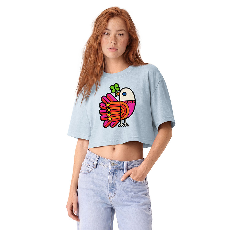 Thumbnail: Women’s Bird Of Peace Cropped Boxy Fit Tee