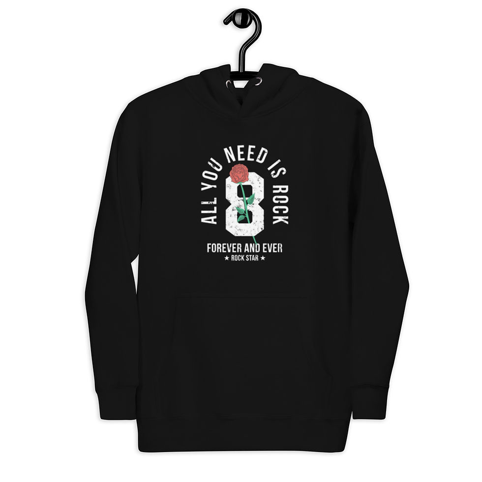 Thumbnail: Women's Vintage Rock Forever Black Pullover Hoodie