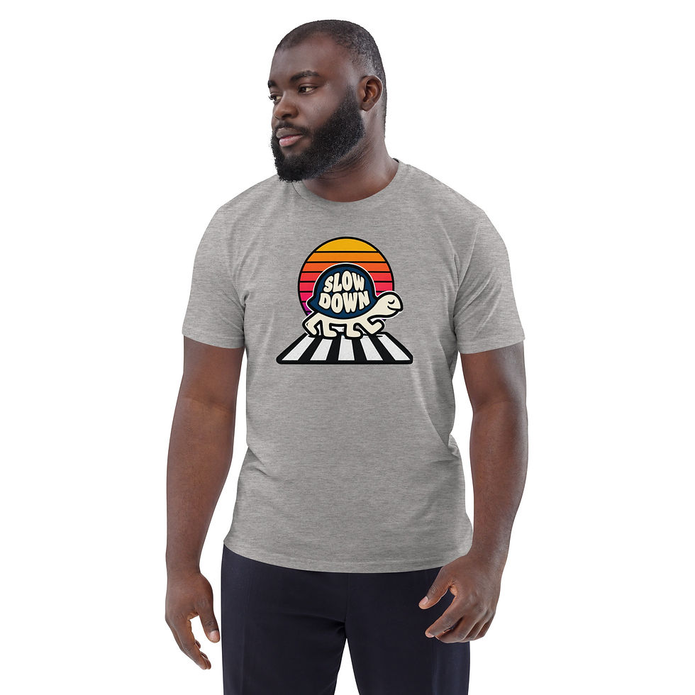 Thumbnail: Men's Retro Snail Grey Organic Cotton T-Shirt